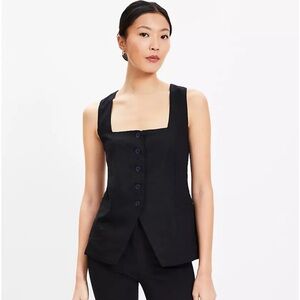 LOFT Linen Blend Square Neck Vest Top